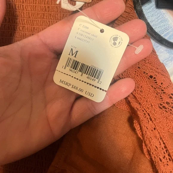 New! Free People Brown Maggie Lace Tank - Picture 8 of 9